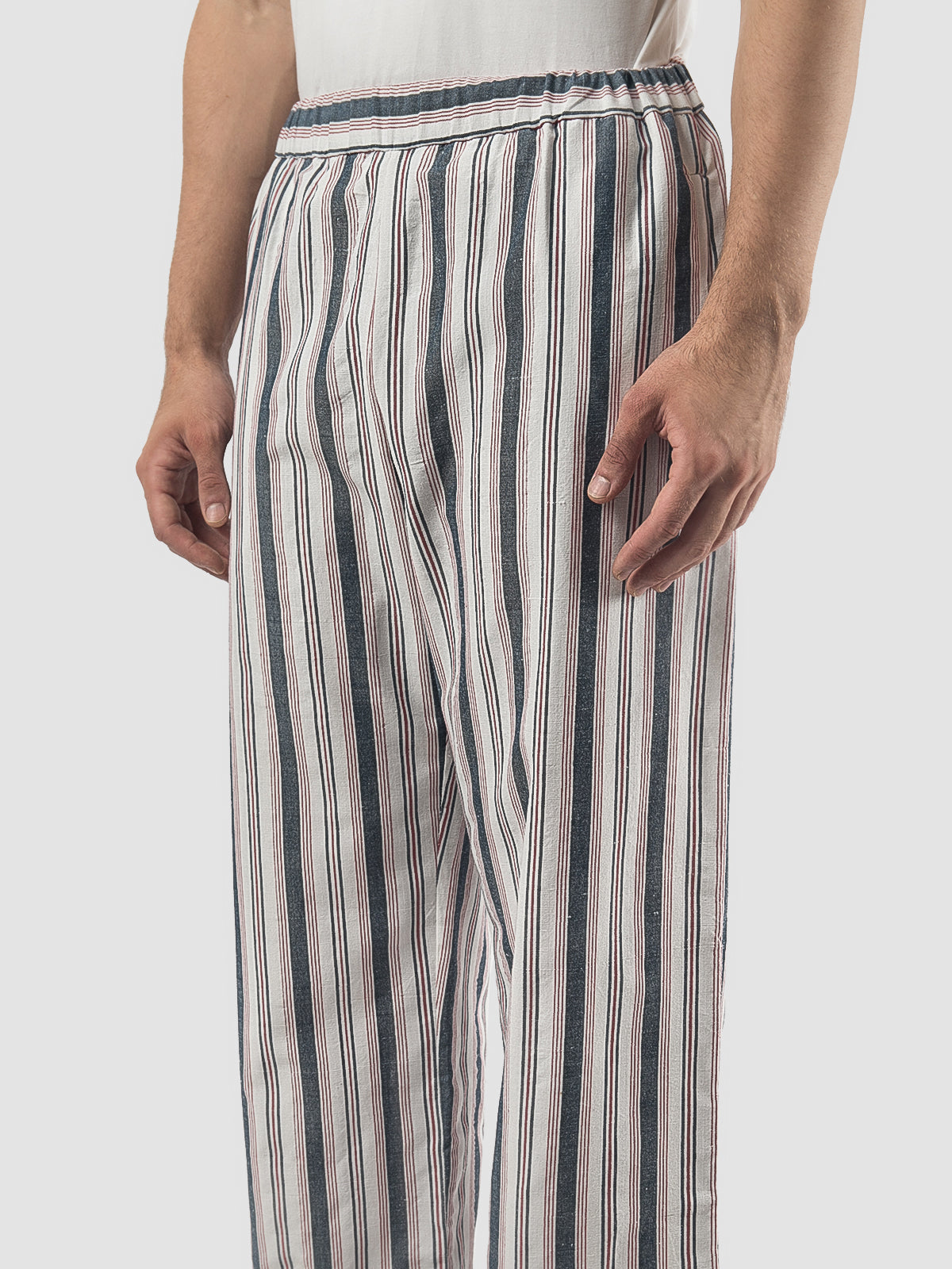 Navy Lurik seamless palazzo pants