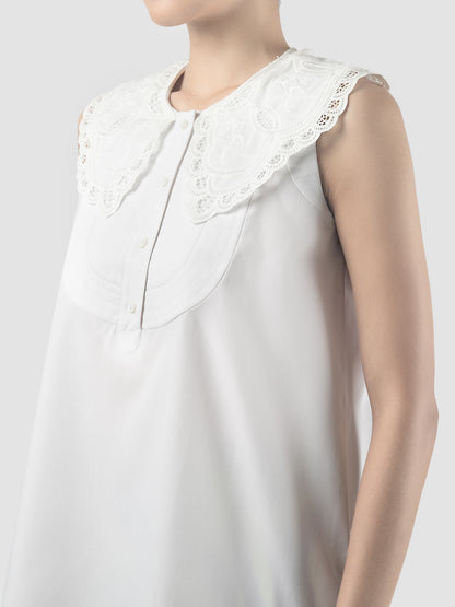 Off-white Harsa lace-collared sleeveless Millie blouse