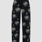 Low Waist Embroidered Denim Pants In Black