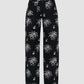 Low Waist Embroidered Denim Pants In Black