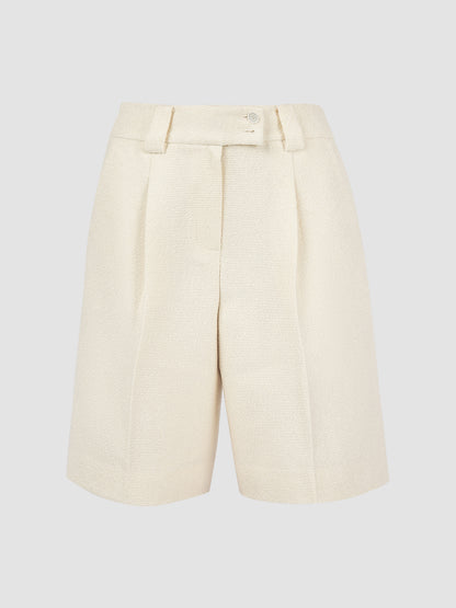 Basic Bermuda Pants In Ivory