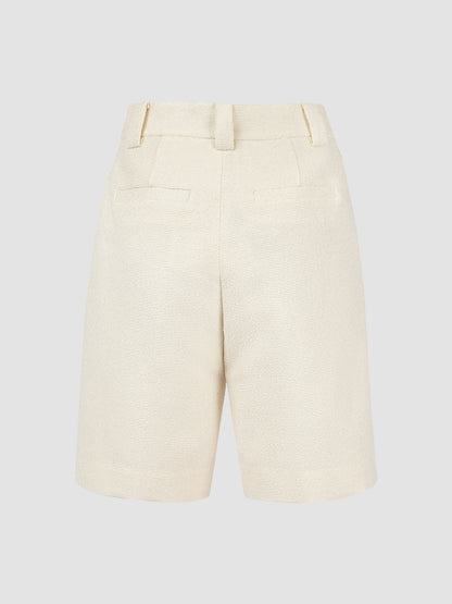 Basic Bermuda Pants In Ivory