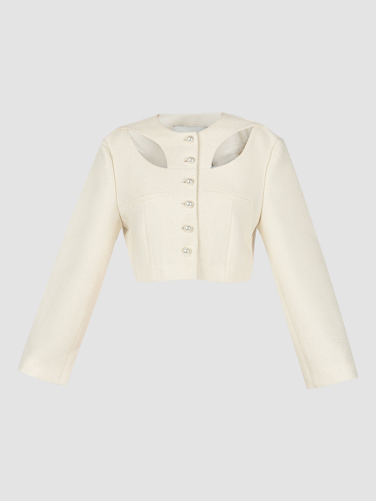 Fairy Eyes Cut Out Short Jacket  In Ivory