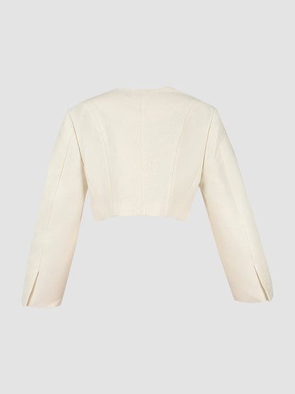 Fairy Eyes Cut Out Short Jacket  In Ivory