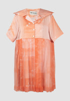 Butter Fly Pleated Mini Dress In Orange Print