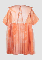 Butter Fly Pleated Mini Dress In Orange Print