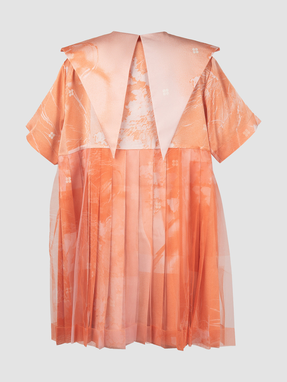 Butter Fly Pleated Mini Dress In Orange Print