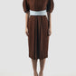 Brown Avy short-sleeved midi dress