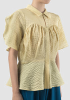 Yellow Wavy short-sleeved shirt