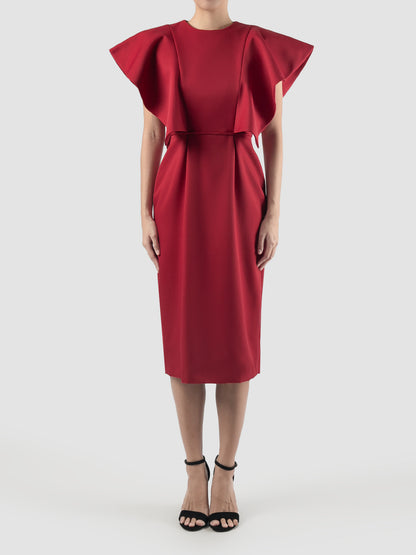 Red Ivor midi dress