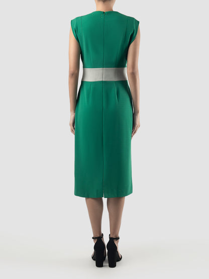 Green Valy sleeveless midi dress