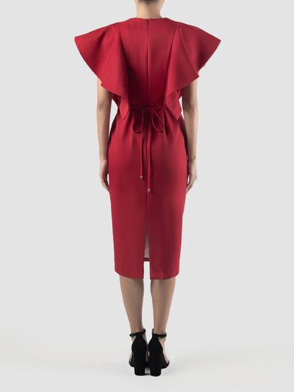 Red Ivor midi dress