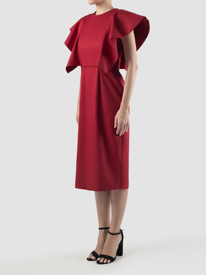 Red Ivor midi dress