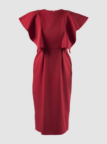 Red Ivor midi dress