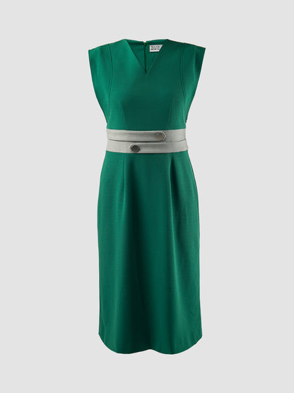 Green Valy sleeveless midi dress