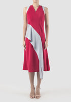 Fuchsia Penta two-toned midi dress