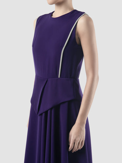 Purple Lou sleeveless midi dress