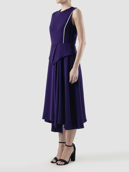 Purple Lou sleeveless midi dress