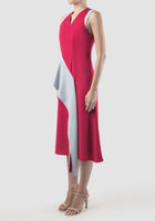 Fuchsia Penta two-toned midi dress