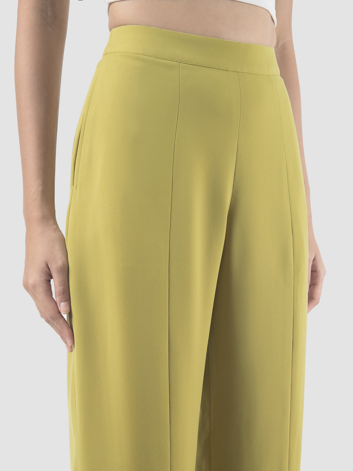 Lime green Trapeze straight pants