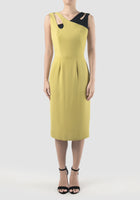 Lime green Cylinder midi dress