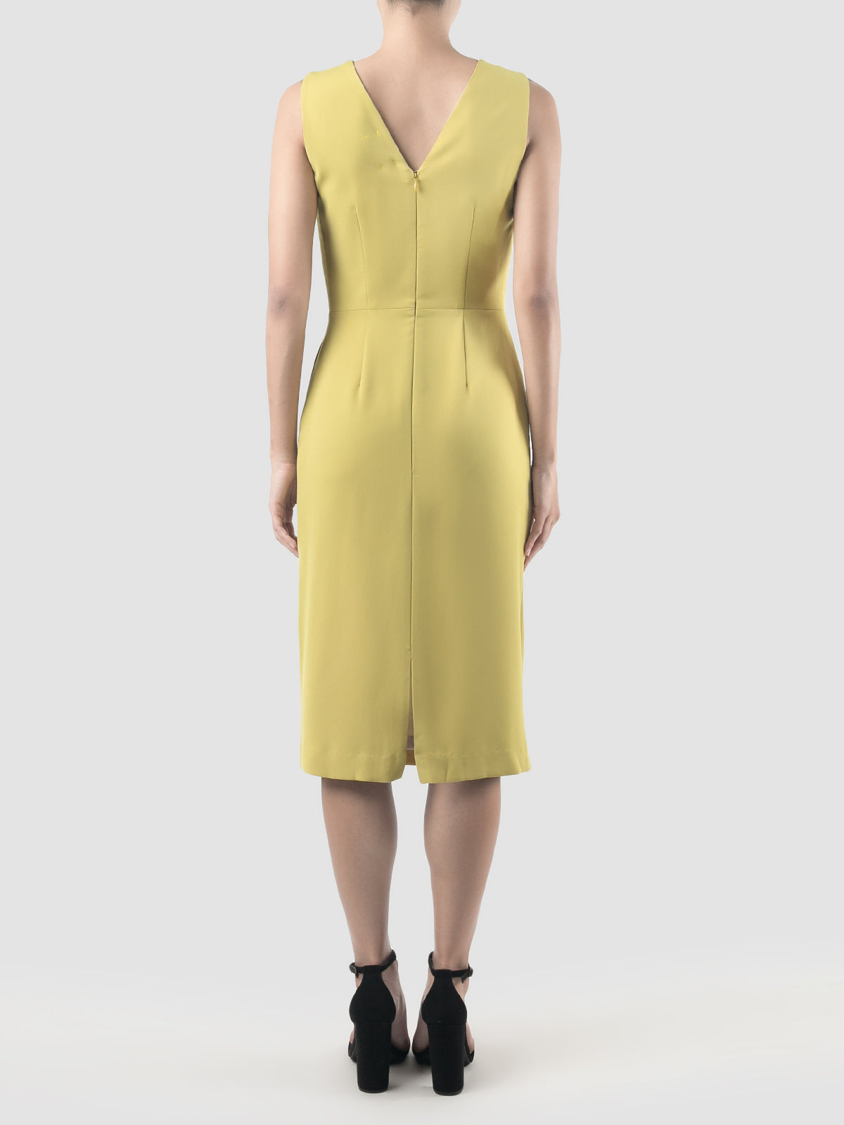 Lime green Cylinder midi dress