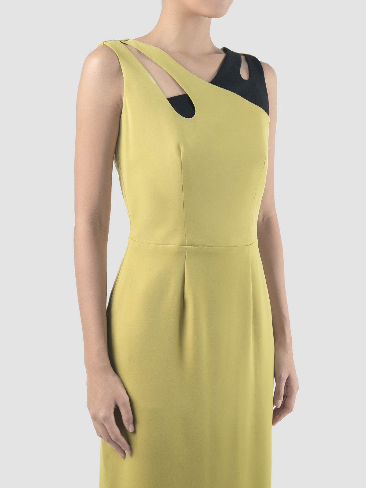 Lime green Cylinder midi dress