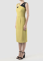 Lime green Cylinder midi dress