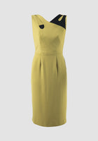 Lime green Cylinder midi dress