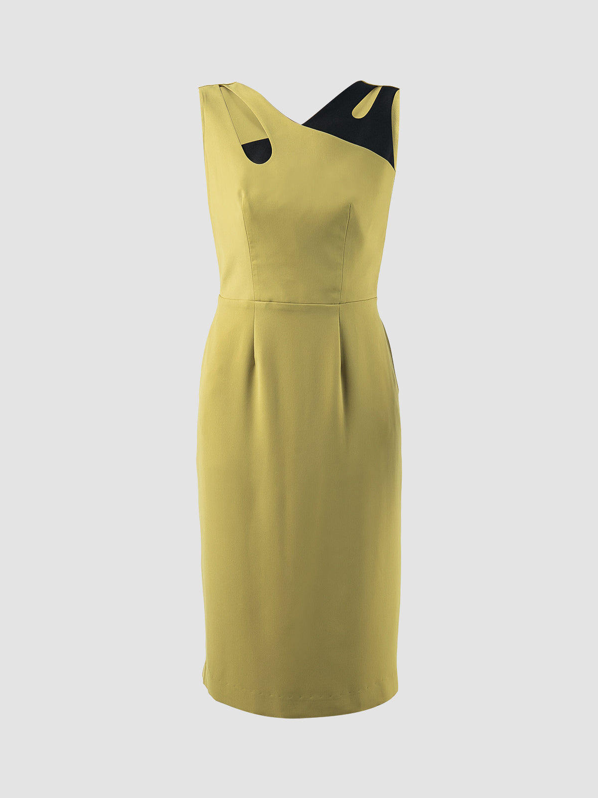 Lime green Cylinder midi dress