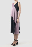 Purple-black Rhombus two-toned midi dress