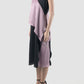 Purple-black Rhombus two-toned midi dress