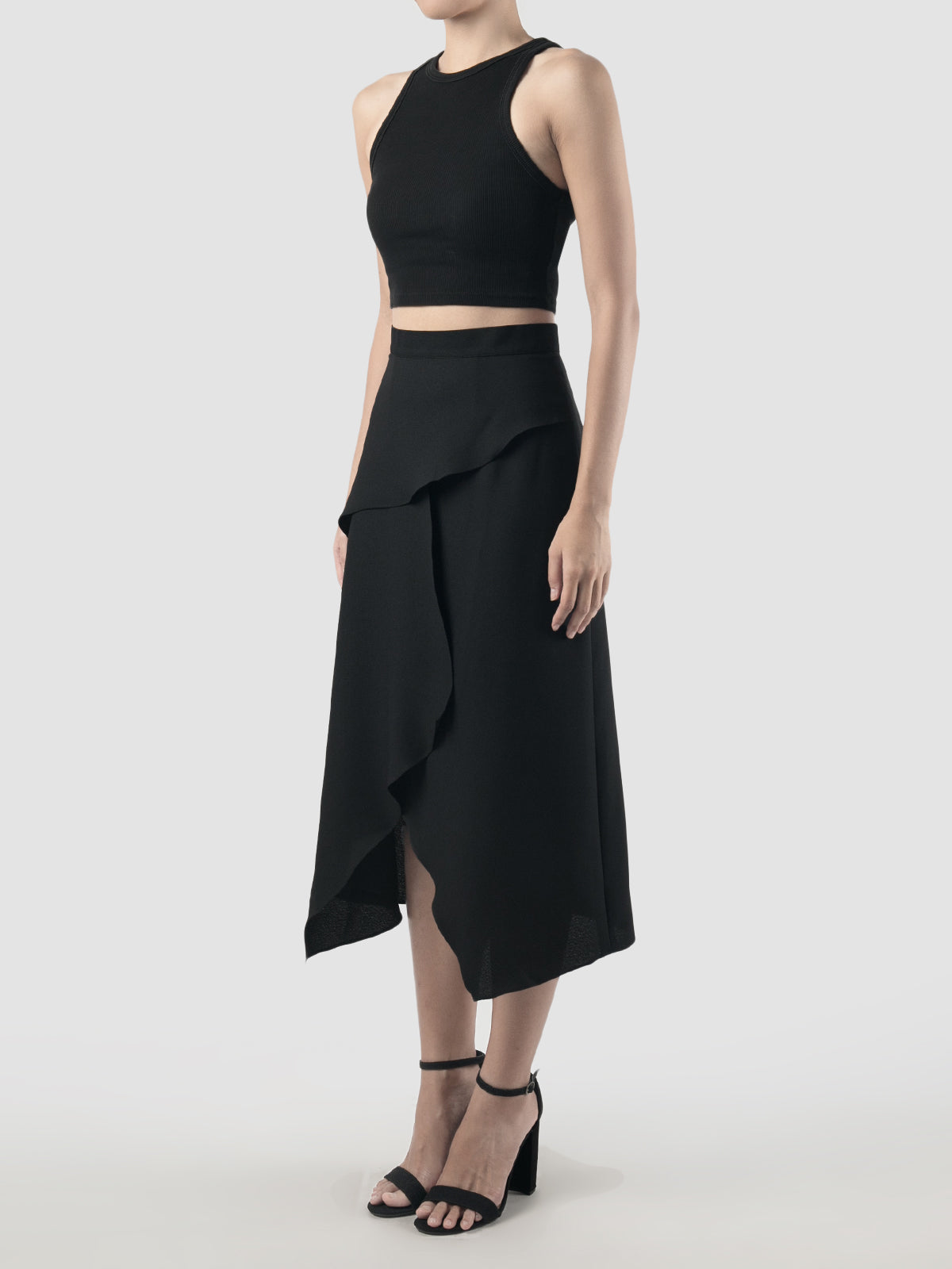 Black Prism midi skirt