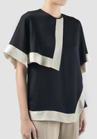 Cuboid Blouse In Navy-White