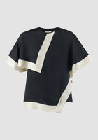 Cuboid Blouse In Navy-White