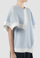 Cuboid Blouse In Light Blue-White