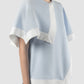 Cuboid Blouse In Light Blue-White