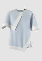 Cuboid Blouse In Light Blue-White