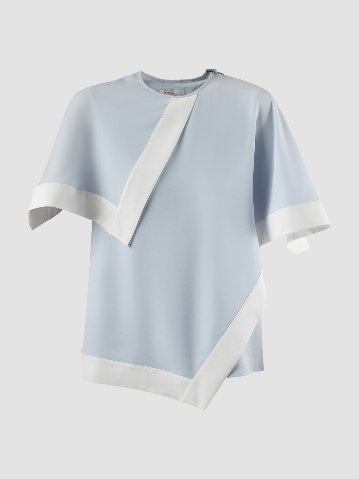 Cuboid Blouse In Light Blue-White