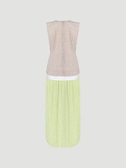 Light beige-neon yellow Mochi dress