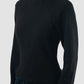 Black Multiline Zip knitted crewneck