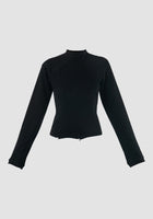 Black Multiline Zip knitted crewneck