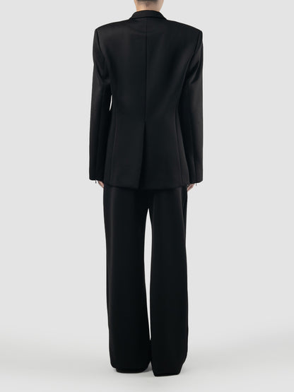 Black Woven Signature Split Blazer