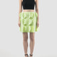 Tristus deco green statement mini skirt with scalloped lapels