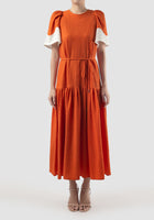 Orange Nautius tiered maxi dress