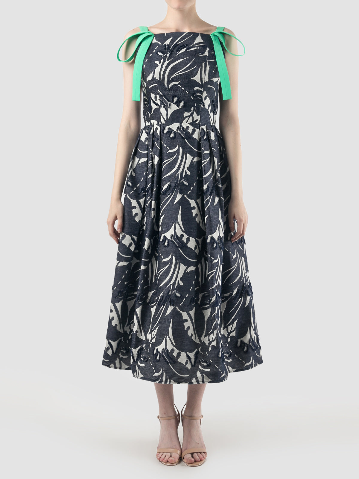 Cantilena Dress In Dark Blue/Fern Green