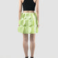 Tristus deco green statement mini skirt with scalloped lapels