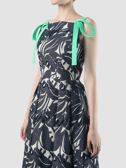 Cantilena Dress In Dark Blue/Fern Green