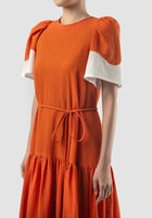 Orange Nautius tiered maxi dress