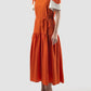 Orange Nautius tiered maxi dress